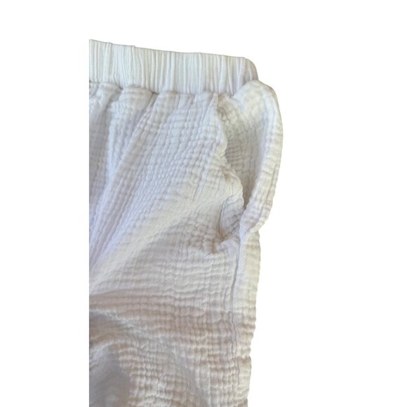 Princess Polly White Textured Cotton Shorts US6 AU/UK10 EU38 Elastic Waistband L - Picture 4 of 10